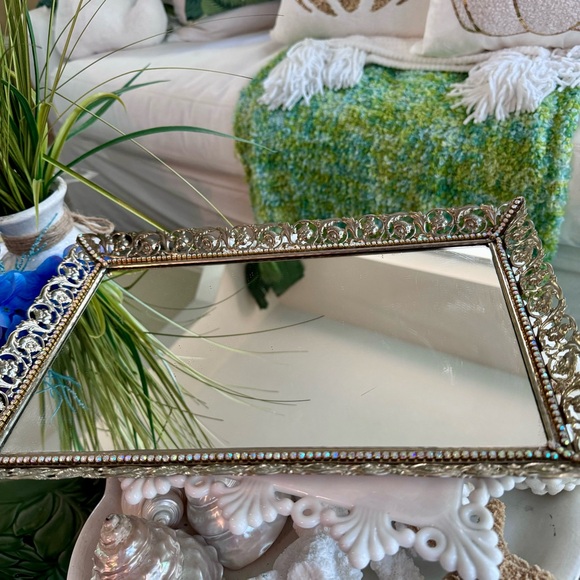 Vintage Gold Mirrored Large Vanity Tray - Picture 2 of 7